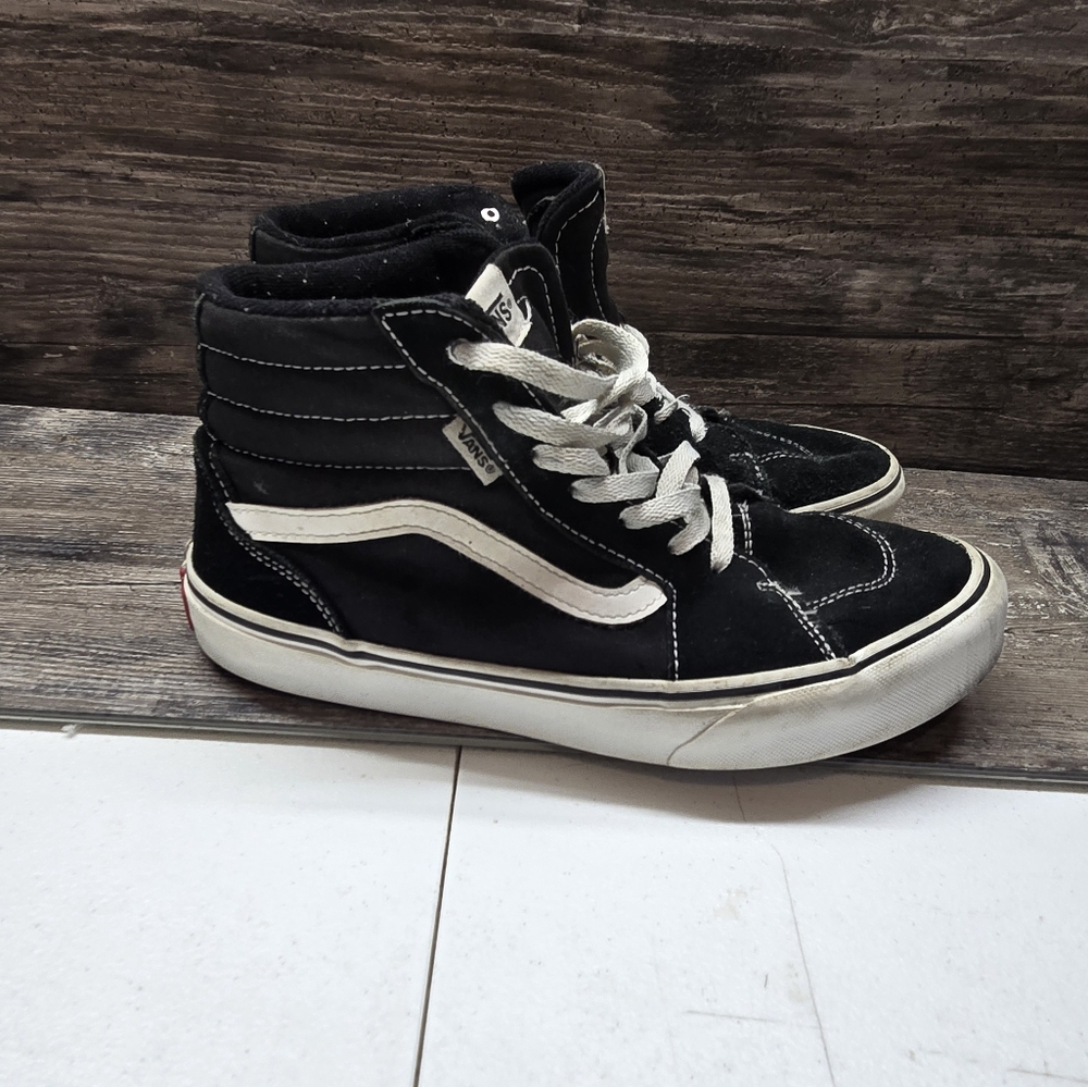 Vans Of The Wall Boys Sk8 Hi  Black Casual‎ Shoes Sneakers Size 7 Youth Kids
